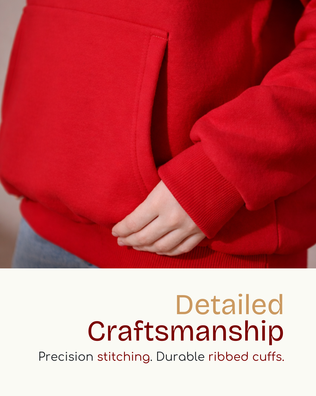 Humanica Blood Red Unisex Premium Cotton Hoodie