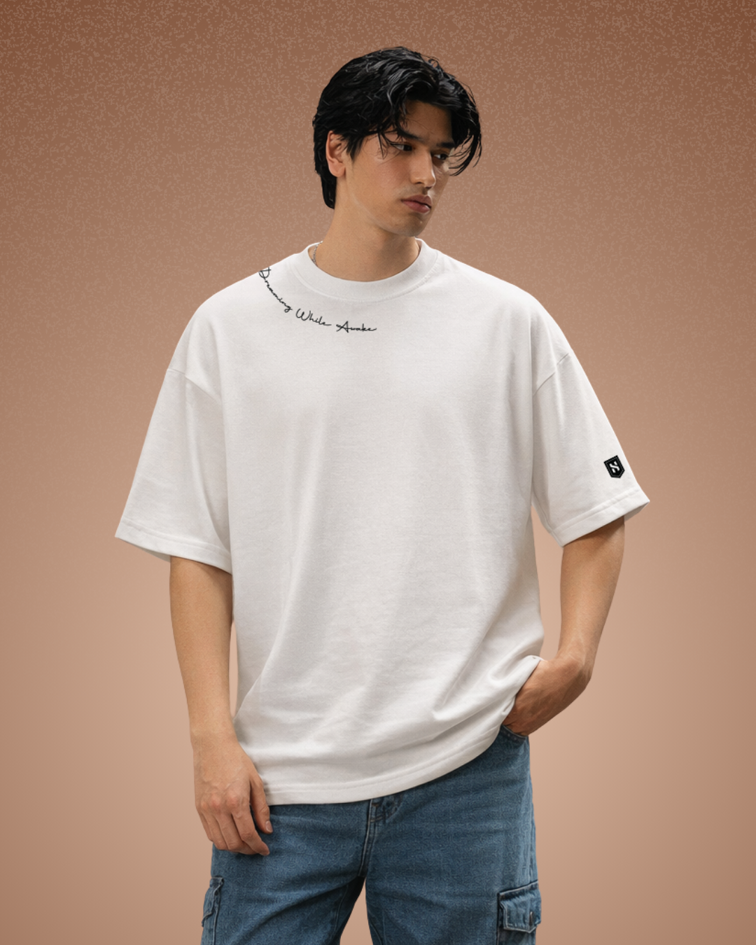 Humanica Milk White Relaxed Fit Premium Cotton T Shirt