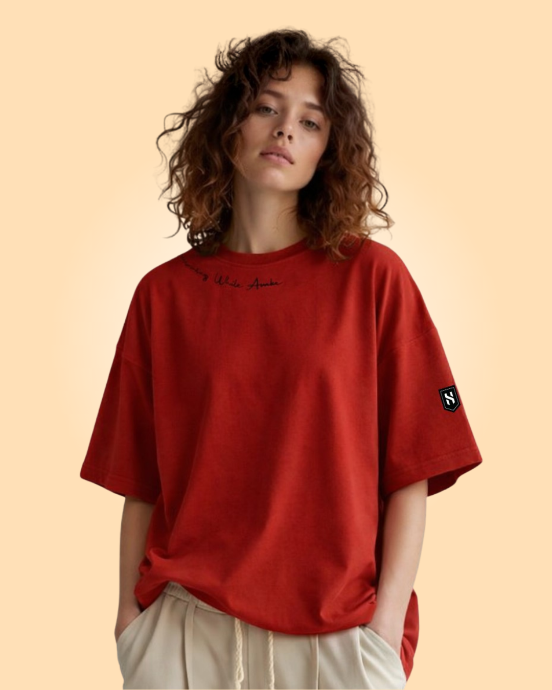 Humanica Blood Red Relaxed Fit Premium Cotton T Shirt