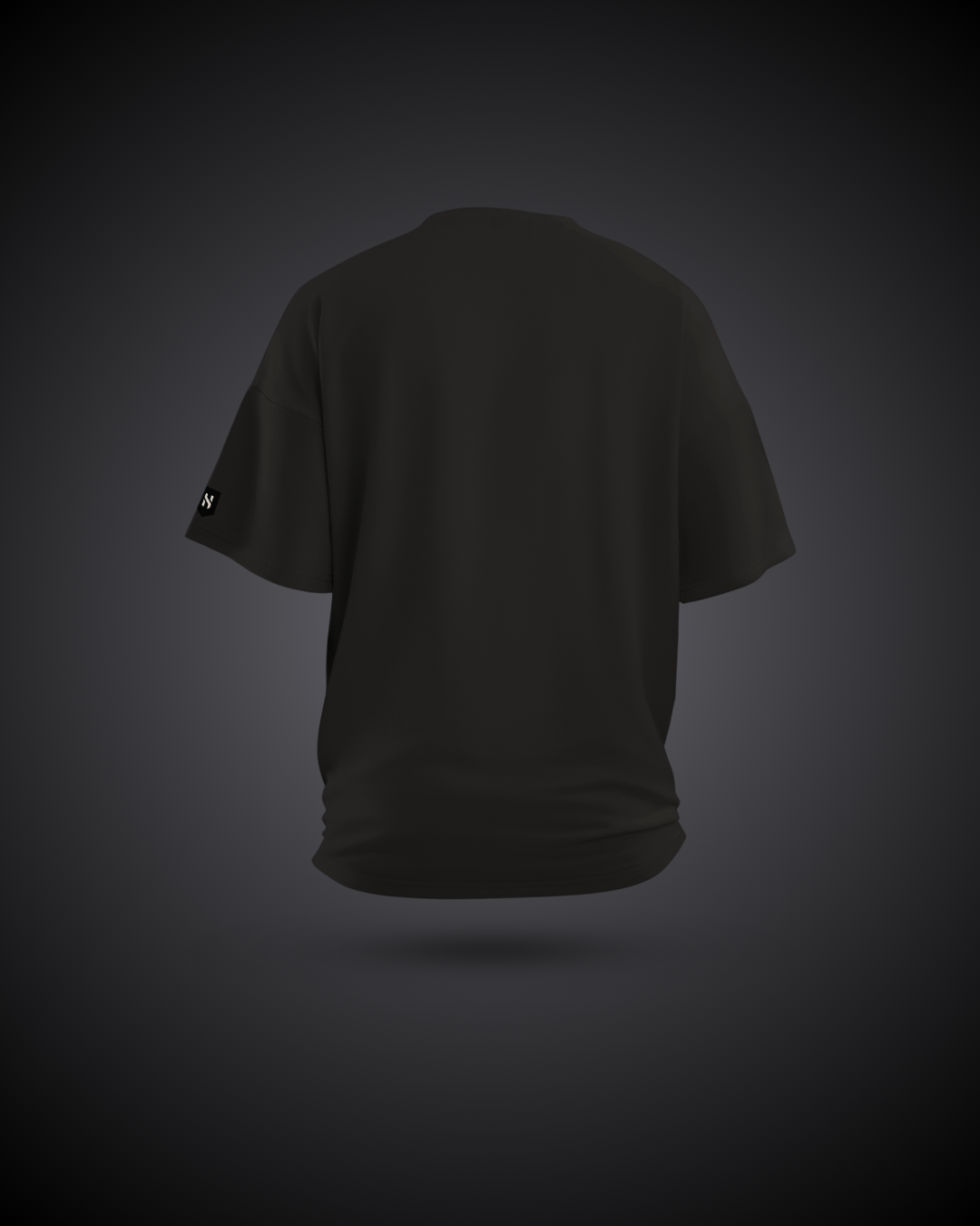 Humanica Branded Charcoal Black Relaxed Fit Premium Cotton T-Shirt