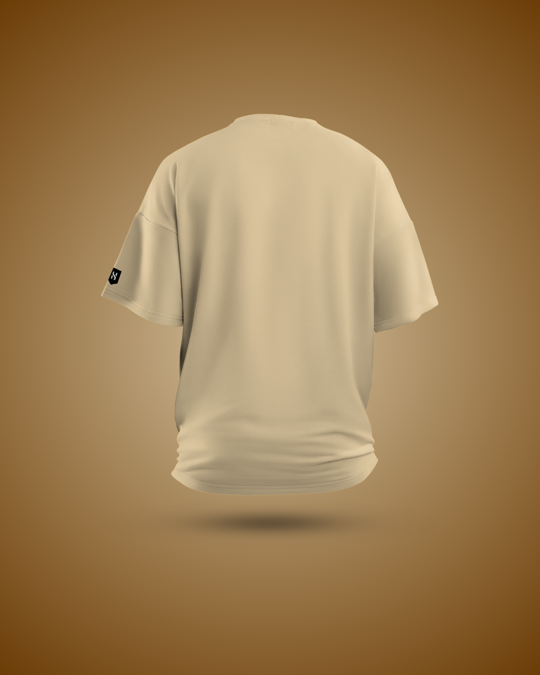 Humanica Branded Warm Cream Relaxed Fit Premium Cotton T Shirt