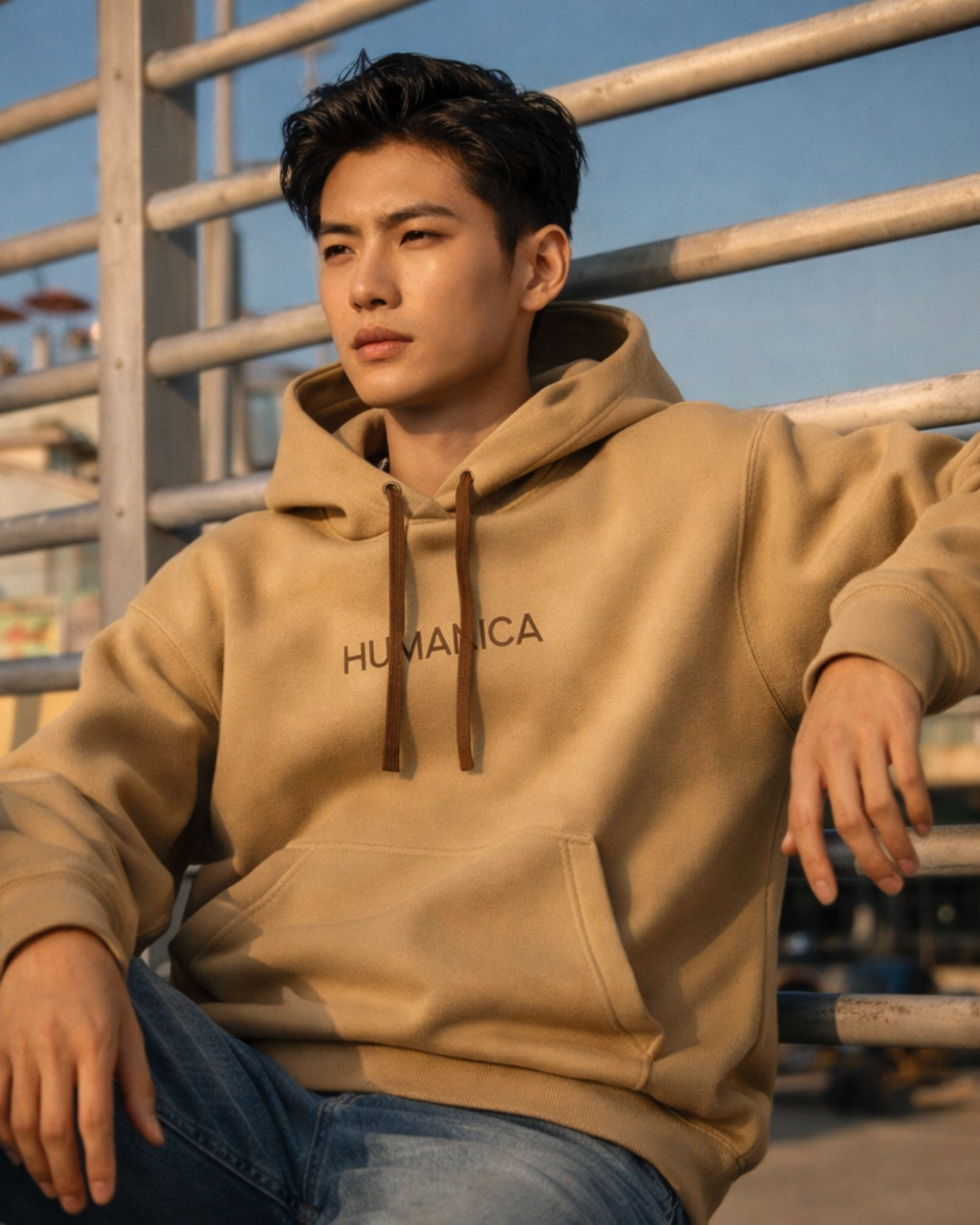 Humanica Desert Tan Unisex Premium Cotton Hoodie