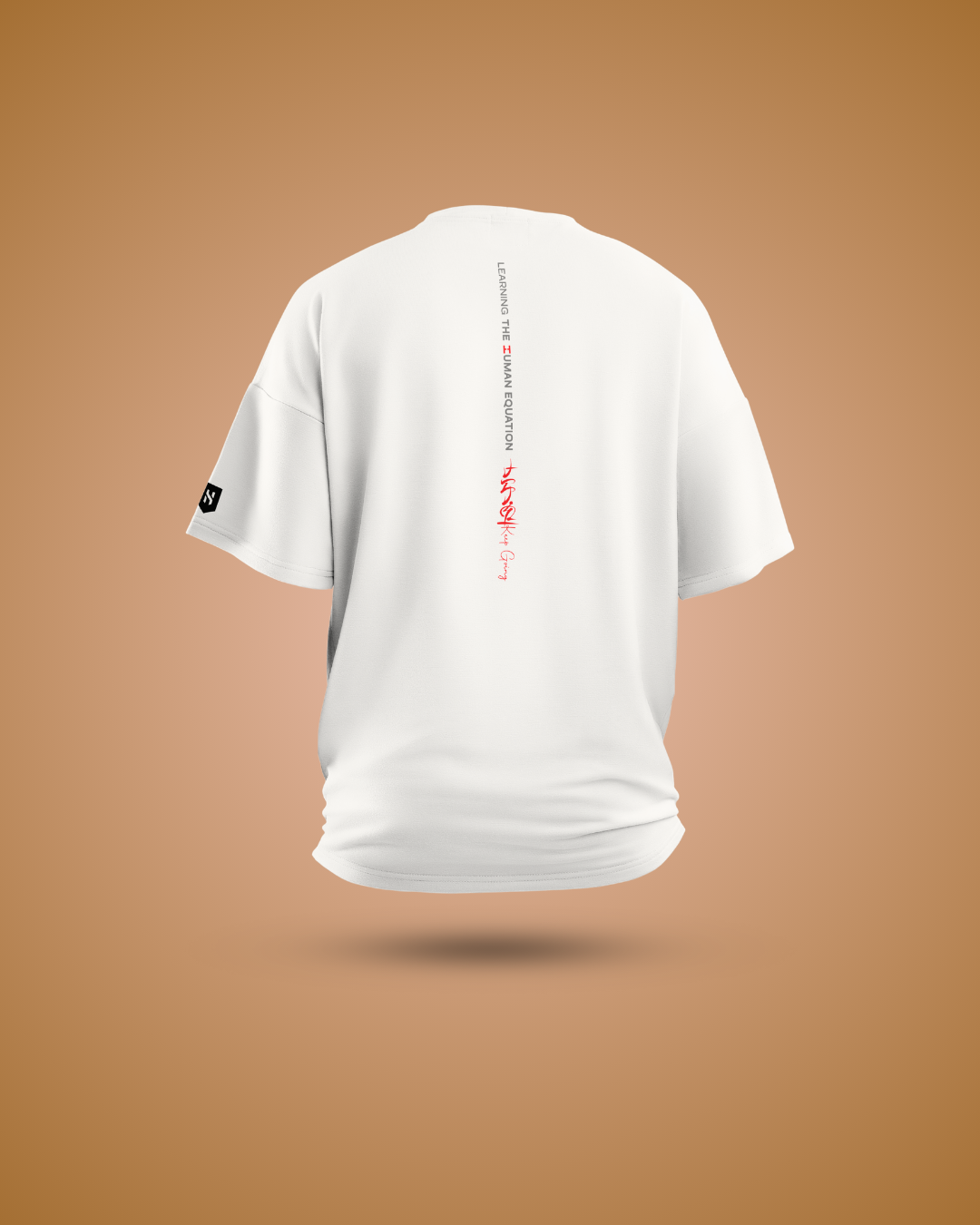 Humanica Branded Milk White Relaxed Fit Premium Back Printed Cotton T Shirt