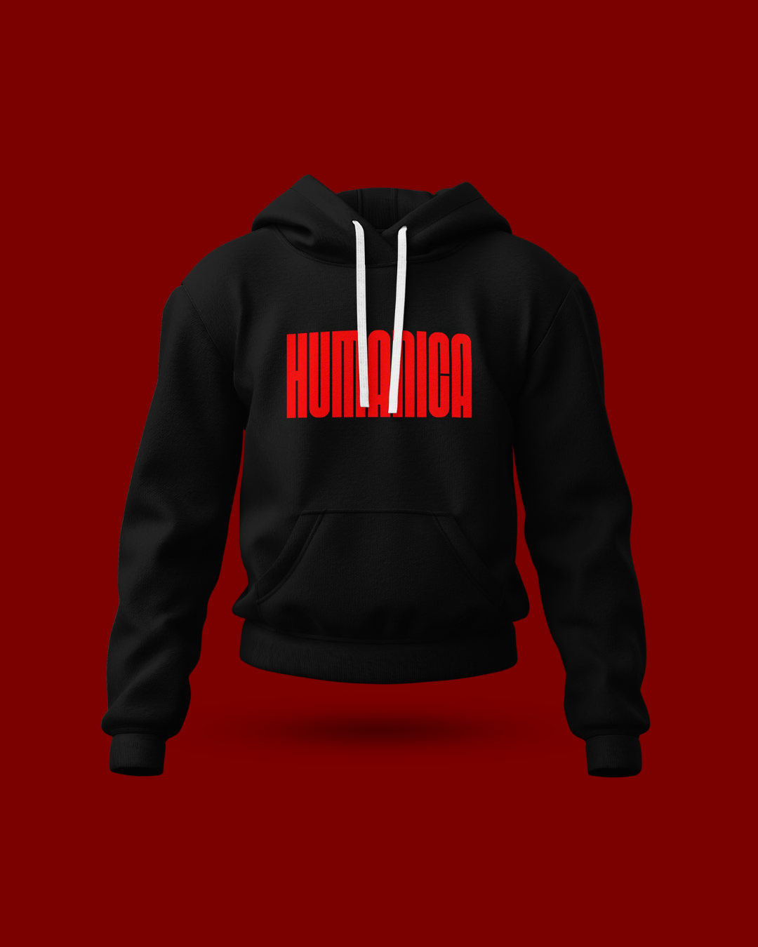 Humanica Dark Black Unisex Premium Cotton Hoodie